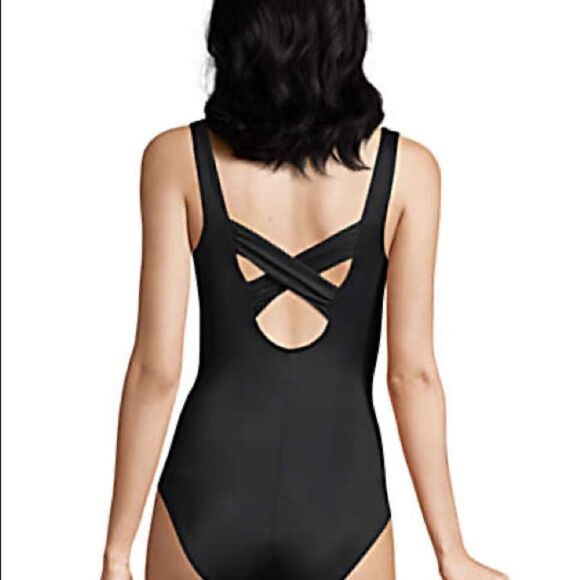 Land’s End Carmela Plus Reg size Slenderize one piece black swimsuit Various - Picture 6 of 9